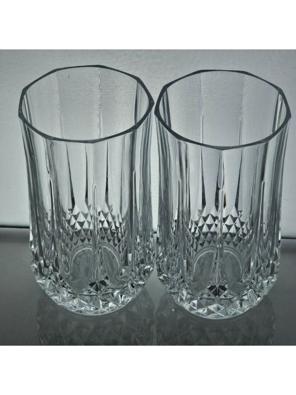 2 Cristal d'Arques Longchamp Tumbler 5.25" Ice tea glasses vtg fine cut crystal - Picture 2 of 9